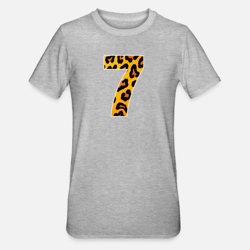 Leopard 7 Neon Muster - Unisex Polycotton T-Shirt - Grau meliert