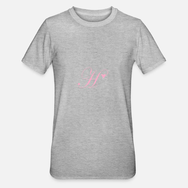 Monogram H Heart Vine - Unisex Polycotton T-Shirt - heather grey
