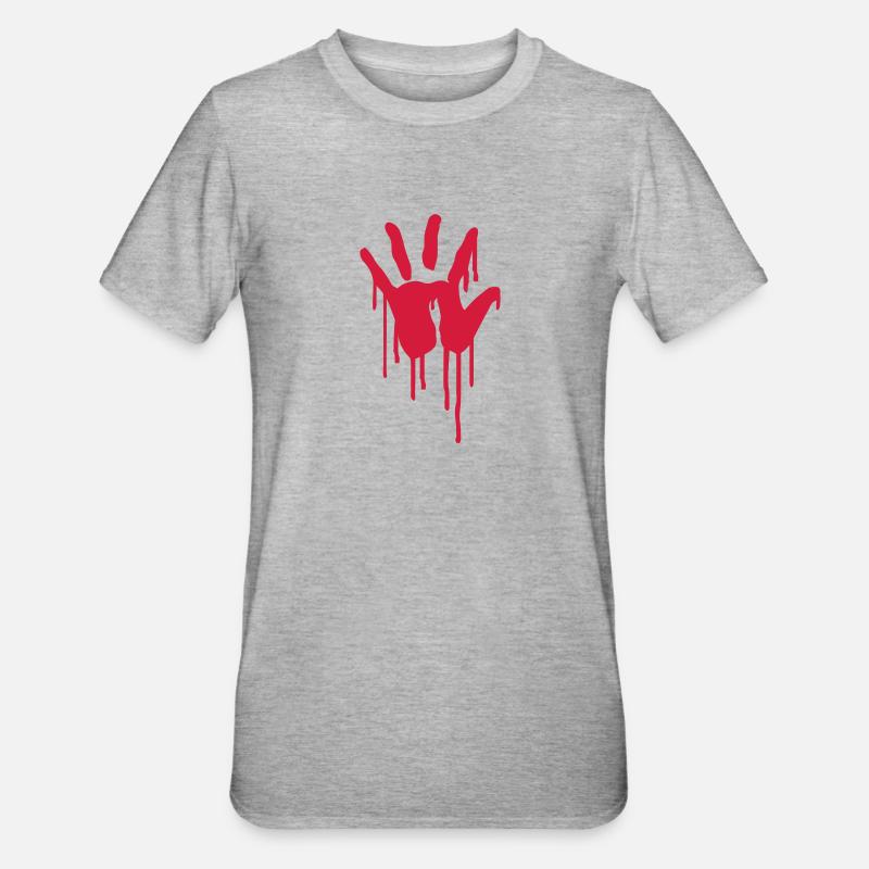 blod - Unisex polycotton T-shirt - grå meleret