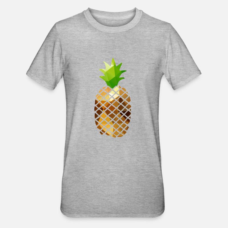 Pineapple (Low Poly) - T-shirt polycoton Unisexe - gris chiné