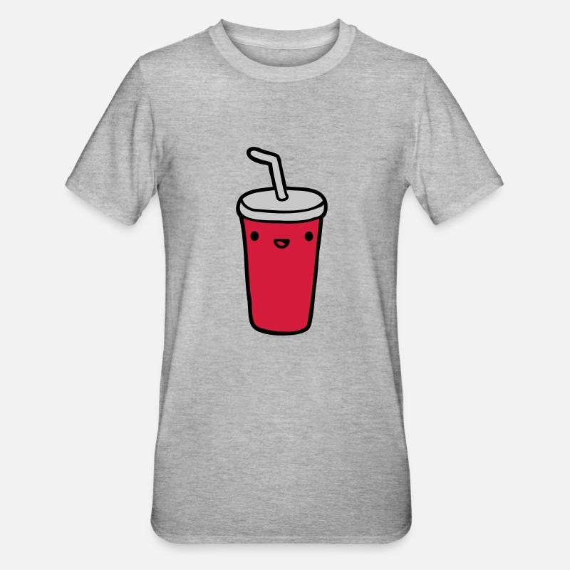 Cola Becher Restaurant - Unisex Polycotton T-Shirt - Grau meliert