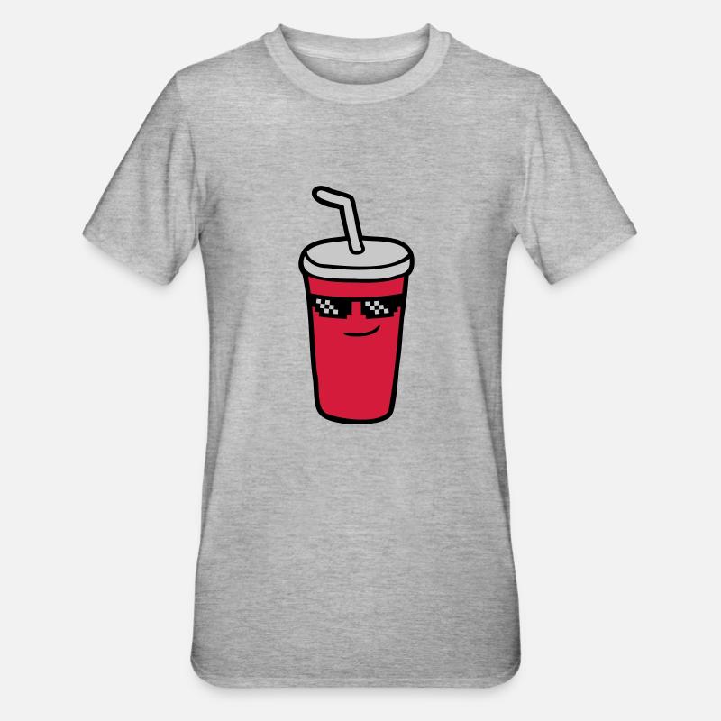 Pixel Sonnenbrille Cola - Unisex Polycotton T-Shirt - Grau meliert