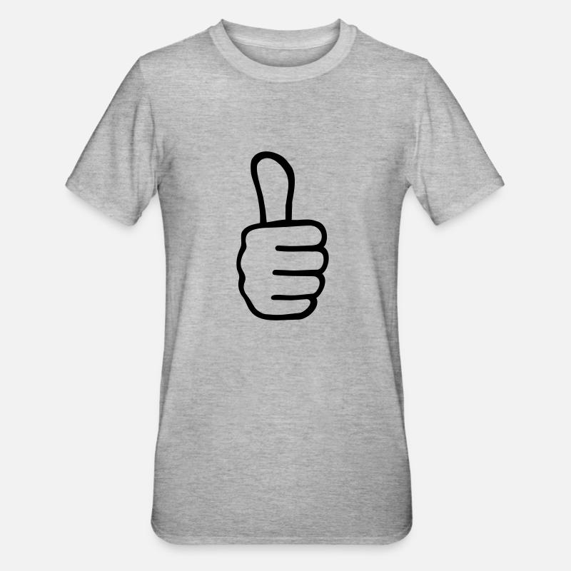 Daumen - Unisex Polycotton T-Shirt - Grau meliert