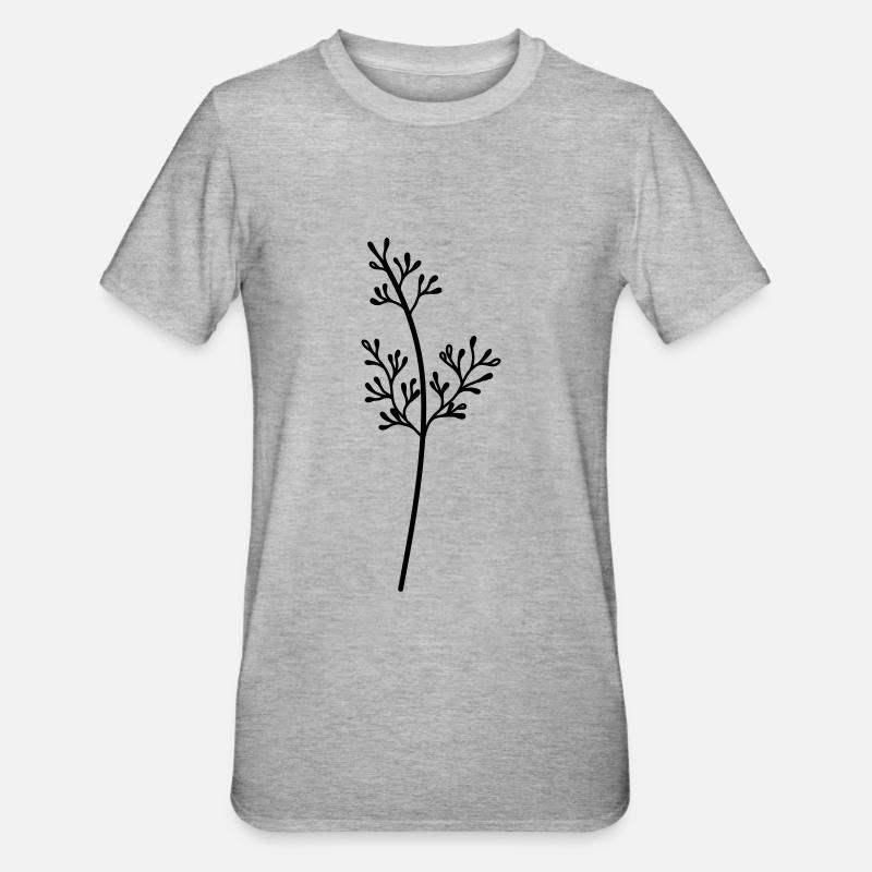 fleur sauvage simple - T-shirt polycoton Unisexe - gris chiné