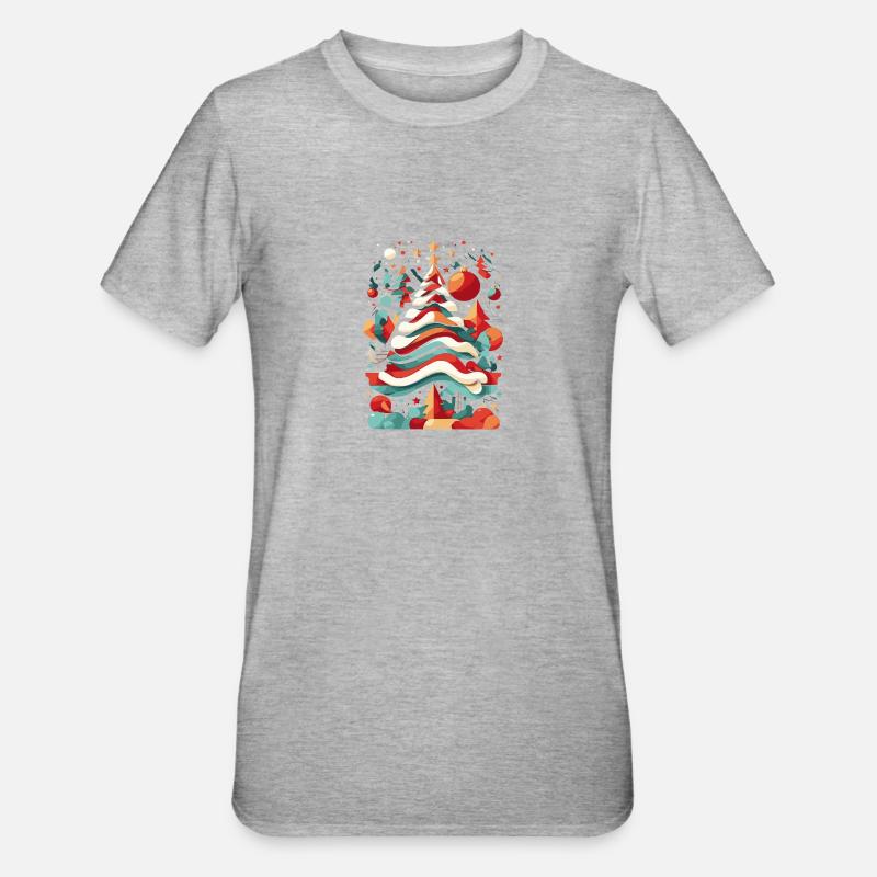 Abstract christmas tree - Unisex Polycotton T-Shirt - Grau meliert