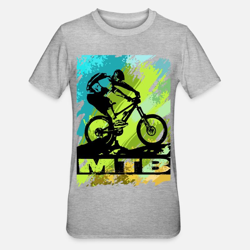 Vélo VTT - T-shirt polycoton Unisexe - gris chiné