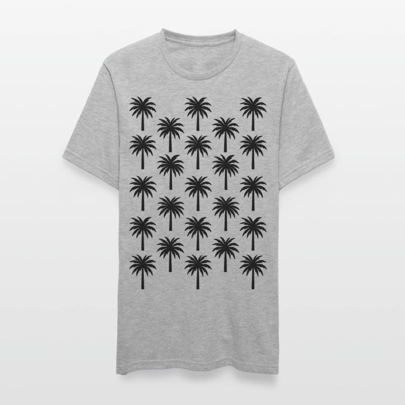 Palm Tree Pattern Black Palm Tree Unisex Polycotton T-Shirt