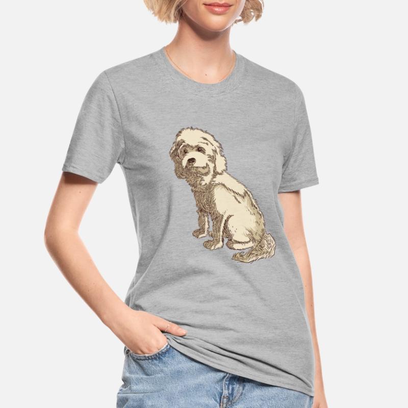 Dessin de chien cockapoo d'un cockapoo T-shirt polycoton Unisexe