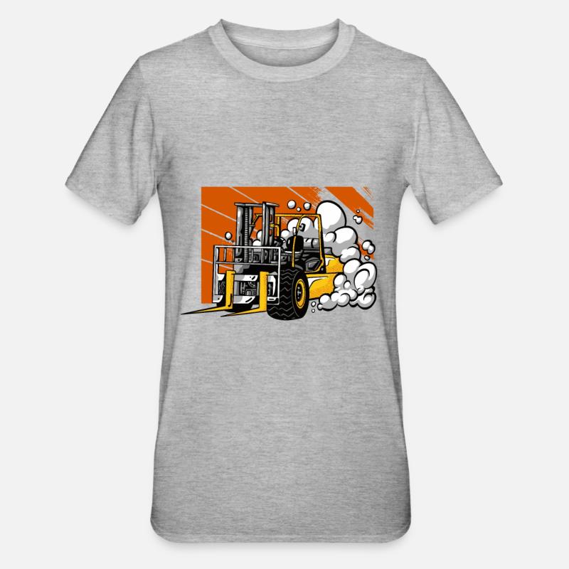 Chariots élévateurs Course Cadeau Élévateur élévateur cool - T-shirt polycoton Unisexe - gris chiné