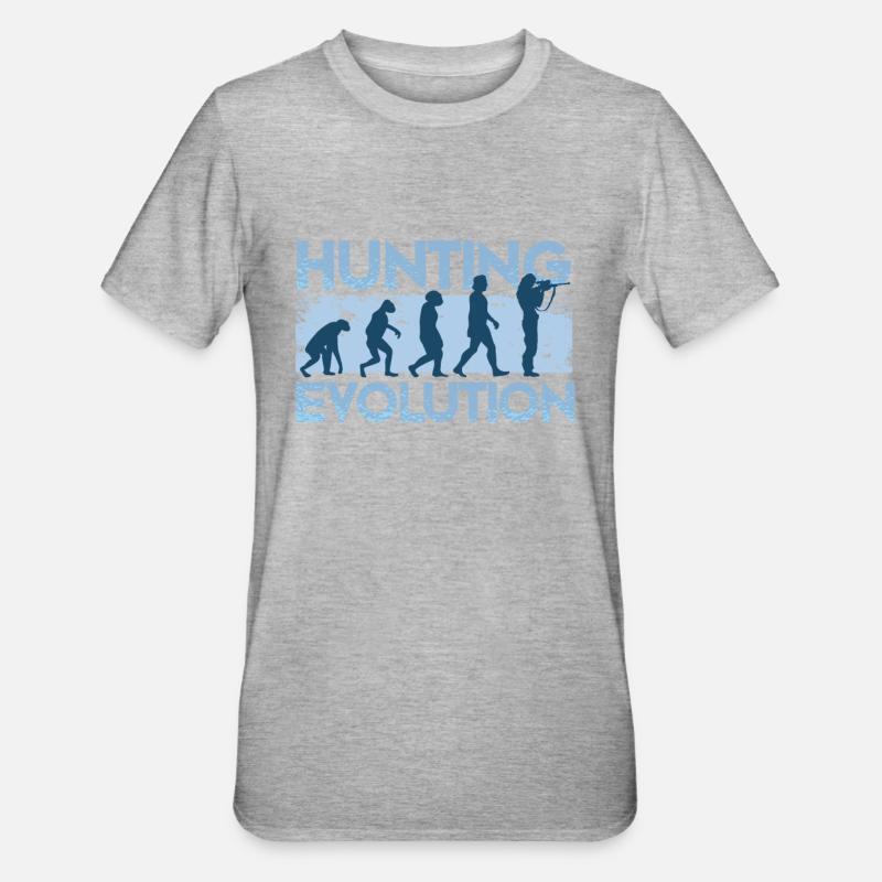Évolution des chasseurs - T-shirt polycoton Unisexe - gris chiné