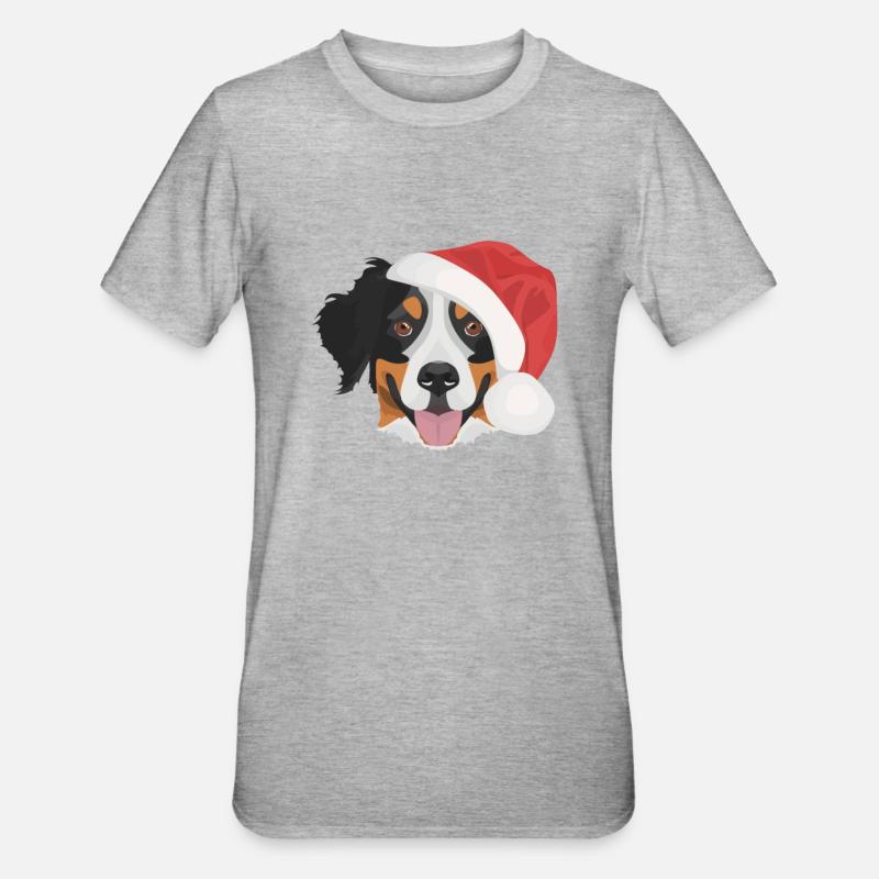 Bouvier Bernois Joyeux Noël - T-shirt polycoton Unisexe - gris chiné