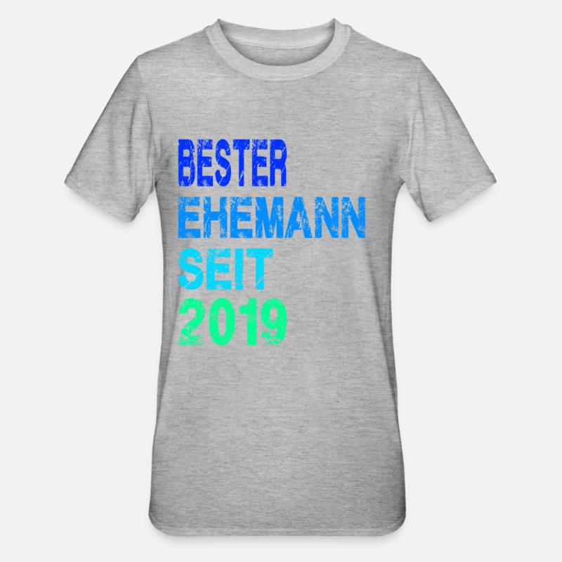 Bester Ehemann seit 2019 - Unisex Polycotton T-Shirt - Grau meliert