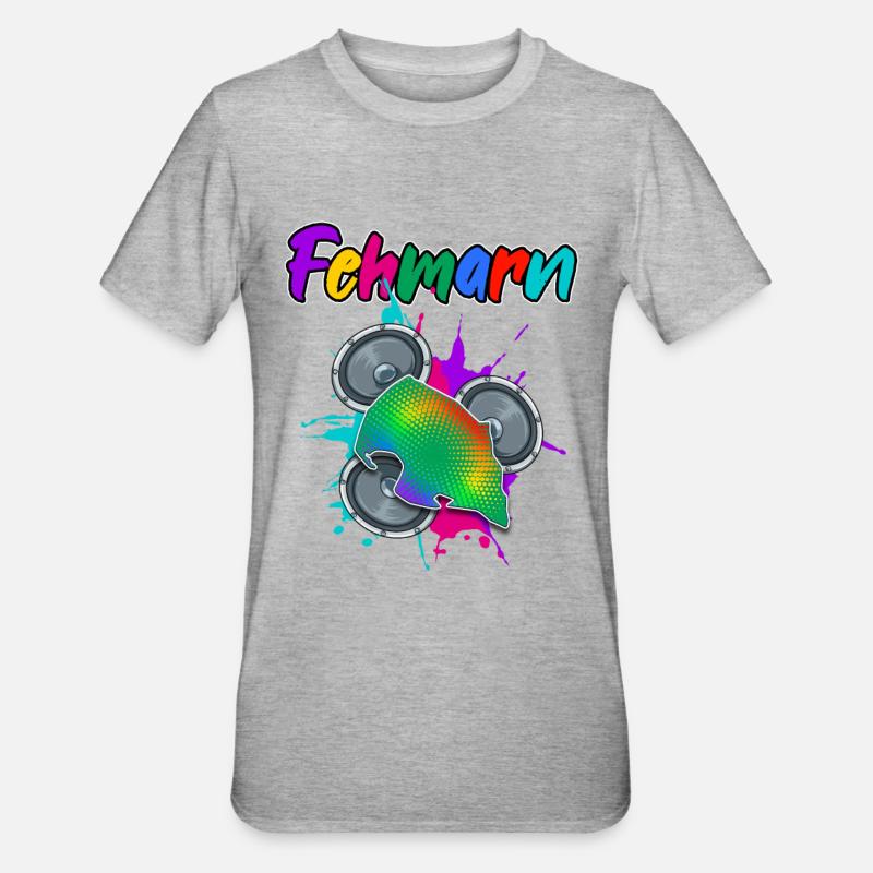 Fehmarn Beat - Unisex Polycotton T-Shirt - Grau meliert