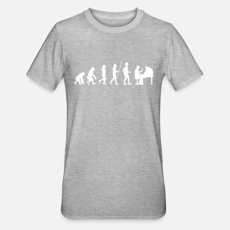 Evolution piano pianiste piano - T-shirt polycoton Unisexe - gris chiné