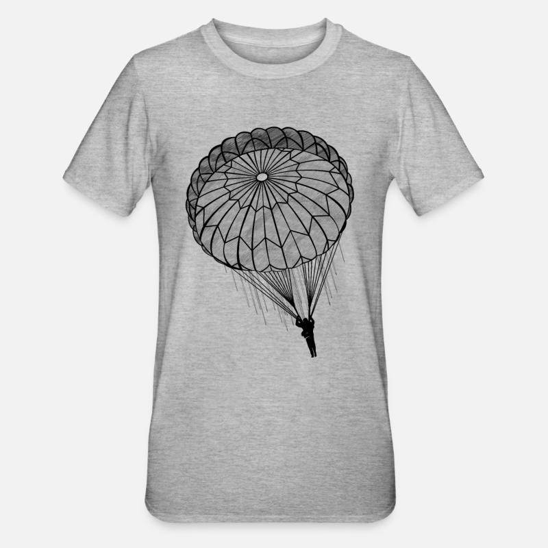 Fallschirmjäger Fallschirm Rundkappe Falli - Unisex Polycotton T-Shirt - Grau meliert