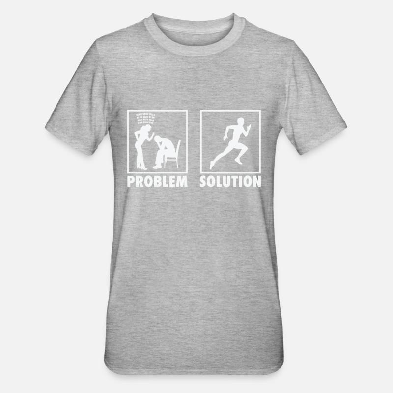 Athletics Athletes Statement Problem Solution. - Unisex Polycotton T-Shirt - Grau meliert