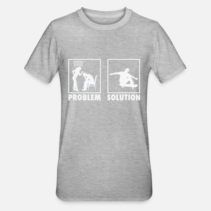 Skateboard Skateboarders Statement Problem - T-shirt polycoton Unisexe - gris chiné