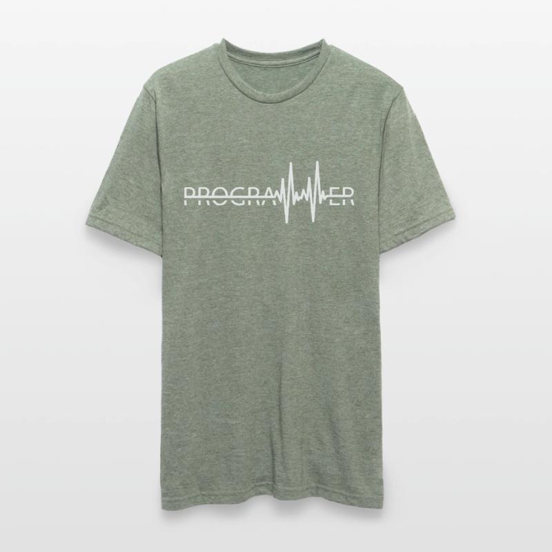 Programmer Heartbeat Programming Computer Coder Unisex Polycotton T-Shirt