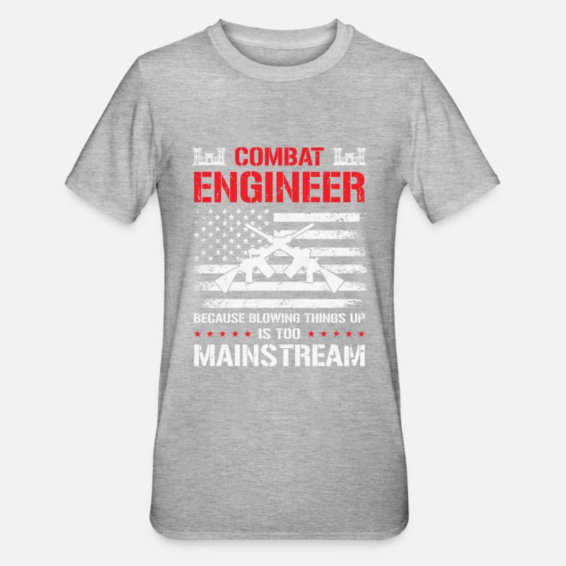 Combat Engineer Engineering Army - Unisex Polycotton T-Shirt - heather grey