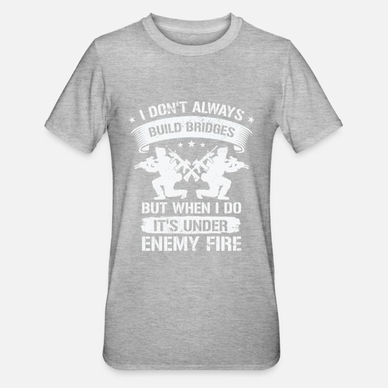Combat Engineer Engineering Army - Unisex Polycotton T-Shirt - heather grey