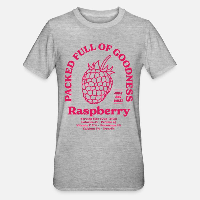 Raspberry Nutritional - Unisex Polycotton T-Shirt - heather grey