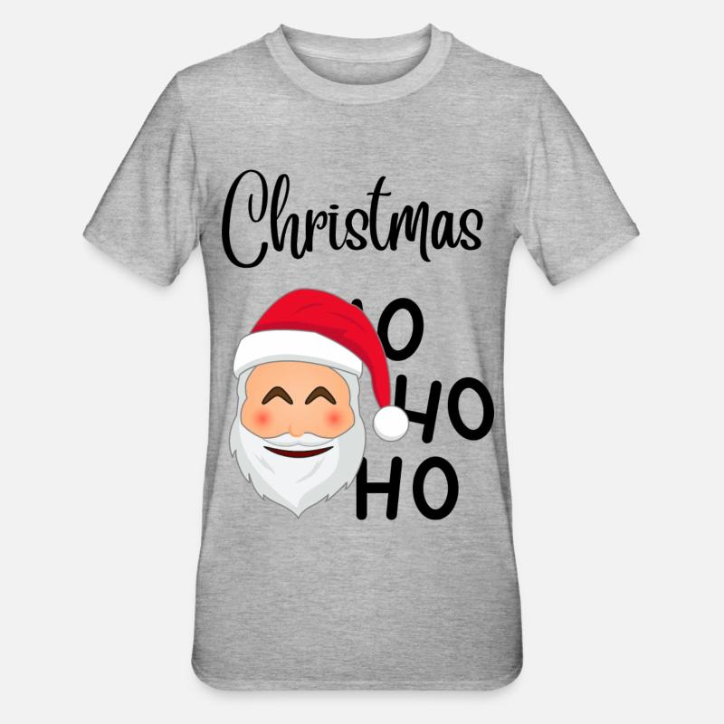 HoHoHo de Noël - T-shirt polycoton Unisexe - gris chiné
