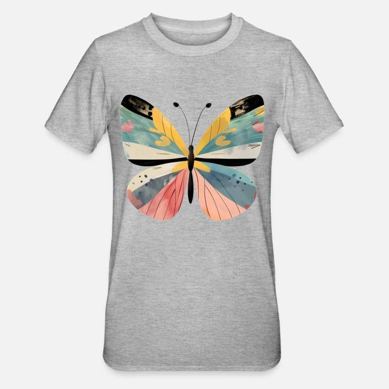 Papillon - T-shirt polycoton Unisexe - gris chiné