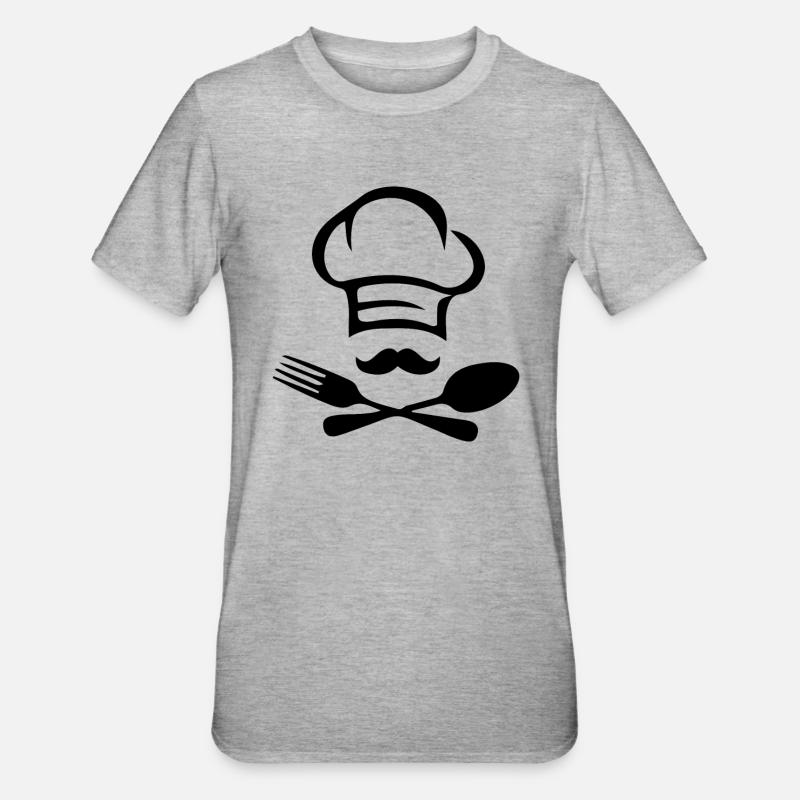 Cuisinier heartbeat chef cuisinier - T-shirt polycoton Unisexe - gris chiné