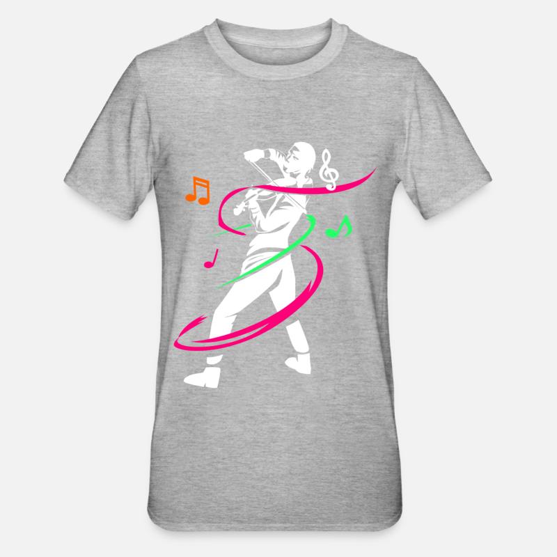 Cadeau violon violon violon - T-shirt polycoton Unisexe - gris chiné