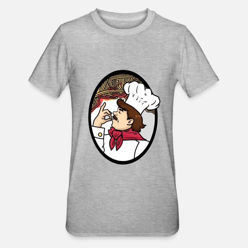 Spaghetti Küchenchef - Unisex Polycotton T-Shirt - Grau meliert