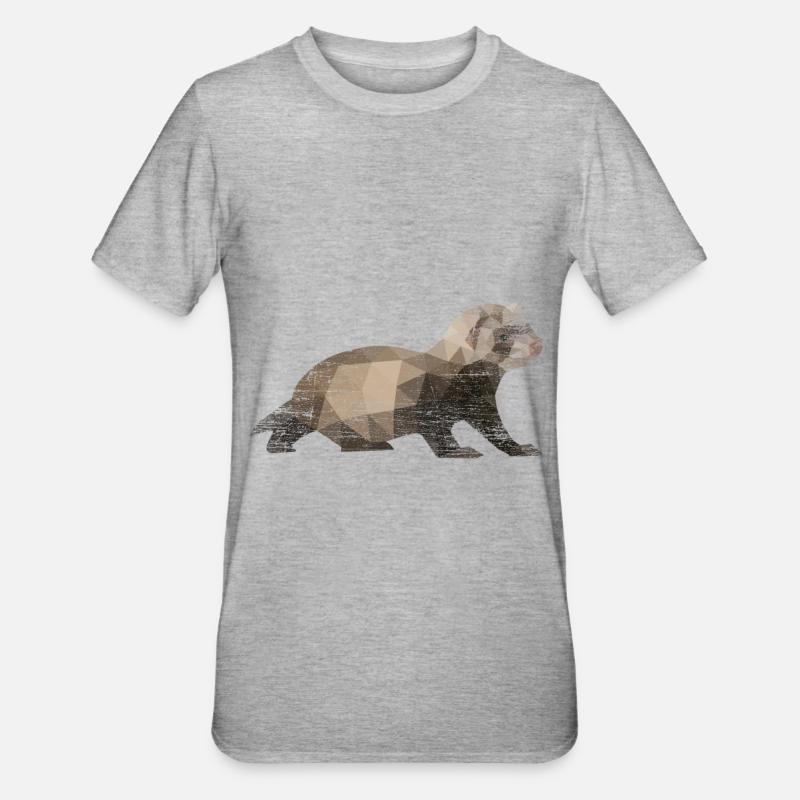 Furet polygone polecat - T-shirt polycoton Unisexe - gris chiné