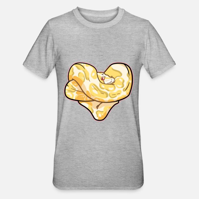 Python heart - Unisex Polycotton T-Shirt - heather grey
