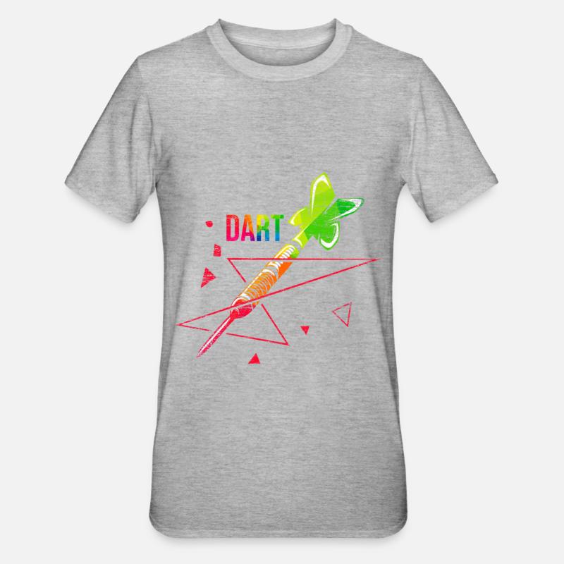 Dart Polygon Geschenk - Unisex Polycotton T-Shirt - Grau meliert