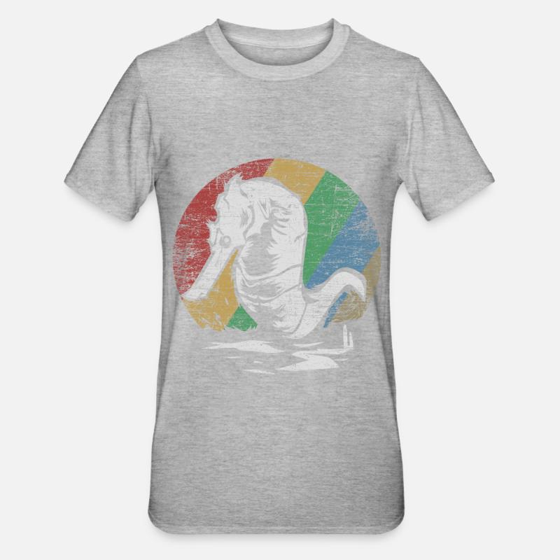 Seepferdchen Geschenk - Unisex Polycotton T-Shirt - Grau meliert