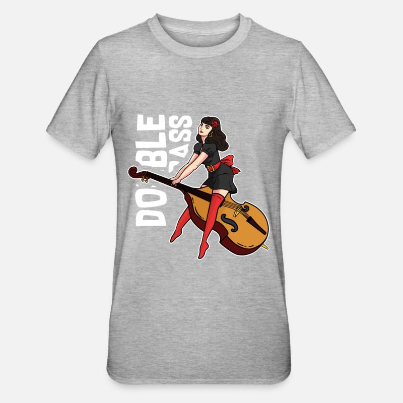 Fille de contrebasse - T-shirt polycoton Unisexe - gris chiné