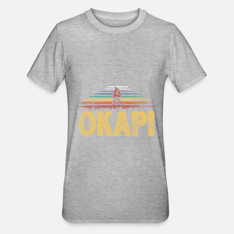 Okapi Geschenk - Unisex Polycotton T-Shirt - Grau meliert