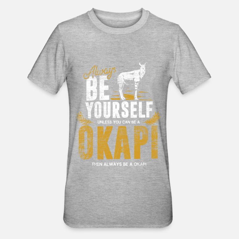 Okapi Geschenk - Unisex Polycotton T-Shirt - Grau meliert