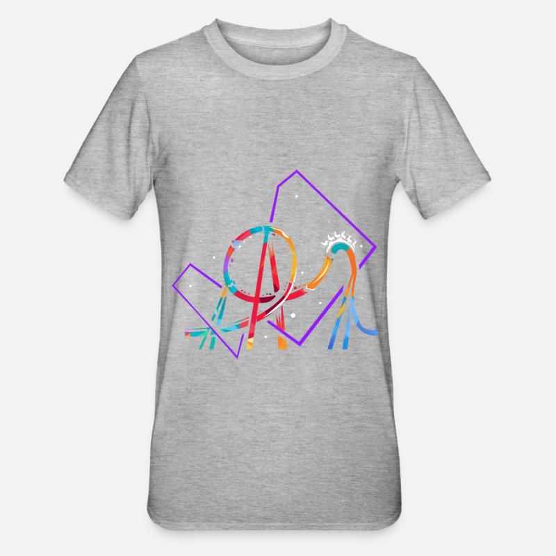 Roller coaster polygon - Unisex Polycotton T-Shirt - heather grey