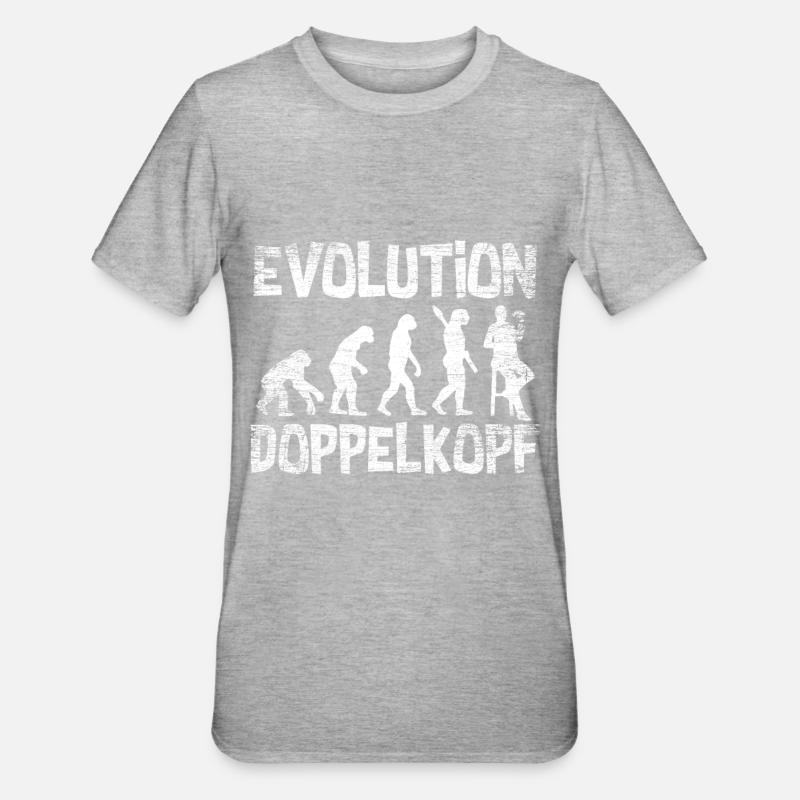 Doppelkopf Geschenk - Unisex Polycotton T-Shirt - Grau meliert