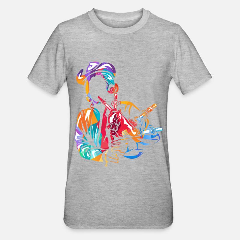 Dudelsack Geschenk - Unisex Polycotton T-Shirt - Grau meliert