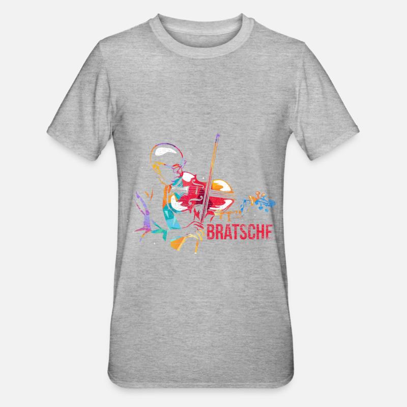 Bratsche Geschenk - Unisex Polycotton T-Shirt - Grau meliert