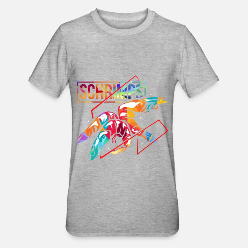 Garnelen Geschenk - Unisex Polycotton T-Shirt - Grau meliert