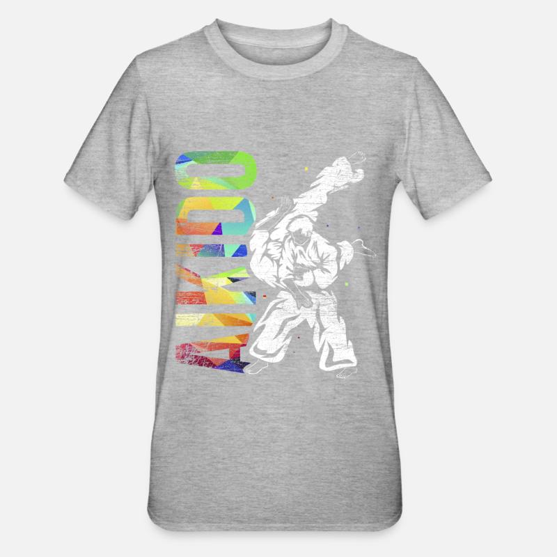 Aikido Geschenk - Unisex Polycotton T-Shirt - Grau meliert