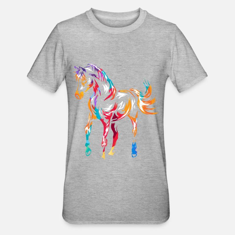 Cheval arabe - T-shirt polycoton Unisexe - gris chiné