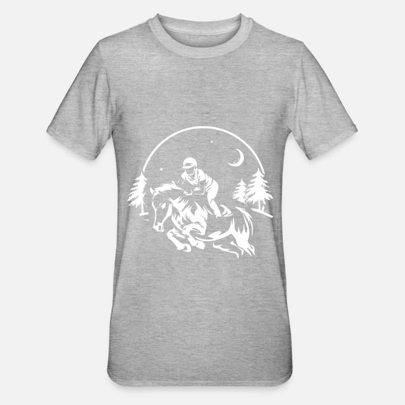Concours équestre de saut d'obstacles - T-shirt polycoton Unisexe - gris chiné