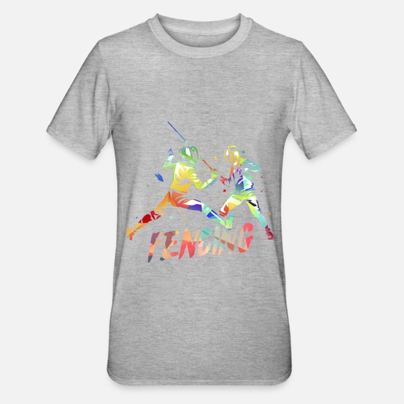 Fechten - Unisex Polycotton T-Shirt - Grau meliert