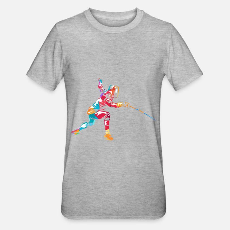 Fecht Geschenk - Unisex Polycotton T-Shirt - Grau meliert