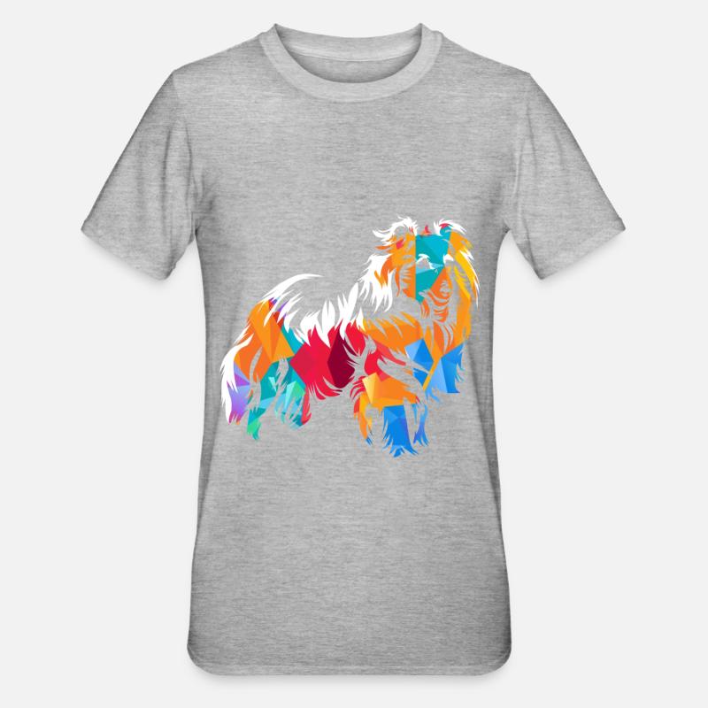 Shetland Schäferhund Geschenk - Unisex Polycotton T-Shirt - Grau meliert