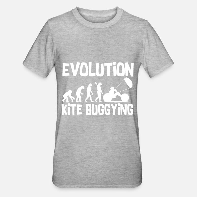 Evolution du kite buggying - T-shirt polycoton Unisexe - gris chiné