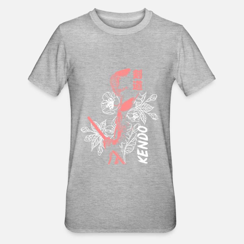 Kendo-Mädchen - Unisex Polycotton T-Shirt - Grau meliert